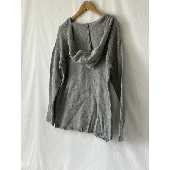 soft surroundings hoodie sweater knit gray size Small S Pullover keyhole front - Picture 8 of 9
